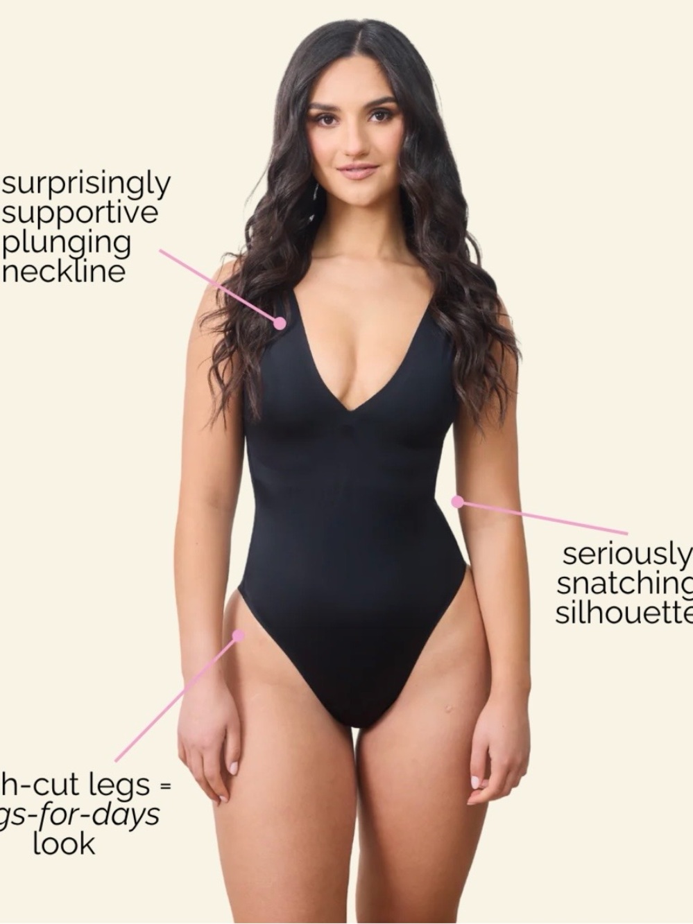 Onewith bellows plunge high-cut one piece swimsuit